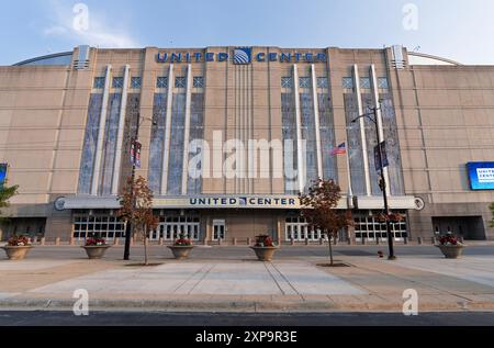 Das Uniter Center in Chicago, Illinois. Austragungsort der Democratic Nation Convention. Stockfoto