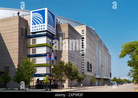 Das Uniter Center in Chicago, Illinois. Austragungsort der Democratic Nation Convention. Stockfoto