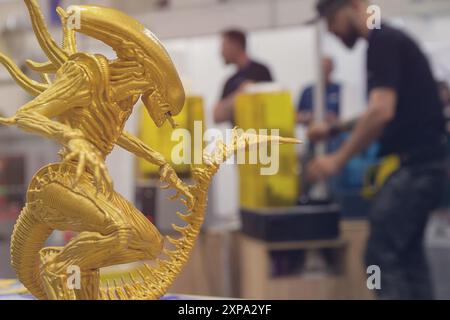 Produktmuster Nahaufnahme Werkstatt 3D-Druck. Industrie Stockfoto