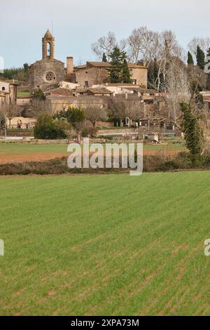 Traditionelles Dorf Pubol. Gala-Residenz. Girona, Katalonien. Spanien Stockfoto