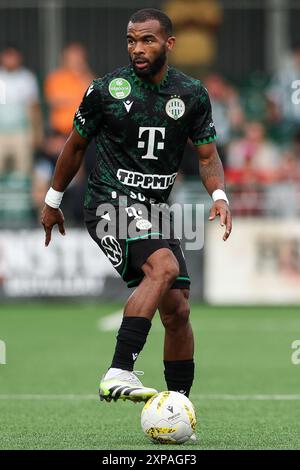 Ferencvaros’ Habib Maika während der UEFA Champions League, zweite Qualifikationsrunde, zweites Legspiel in Park Hall, Oswestry. Bilddatum: Dienstag, 30. Juli 2024. Stockfoto