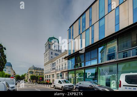 Marne-la-Vallée, Chessy, Nouveau Art déco // Marne-la-Vallée, Chessy, moderne Art déco-Architektur Stockfoto