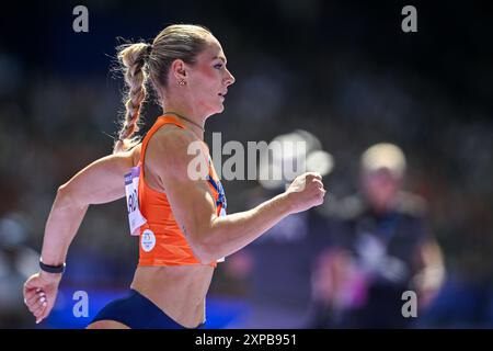 Paris, Frankreich. August 2024. PARIS, FRANKREICH - 5. AUGUST: Lieke Klaver aus den Niederlanden tritt 400 am 10. Tag der Leichtathletik-Olympischen Spiele Paris 2024 im Stade de France am 5. August 2024 in Paris an. (Foto von Andy Astfalck/BSR Agency) Credit: BSR Agency/Alamy Live News Stockfoto