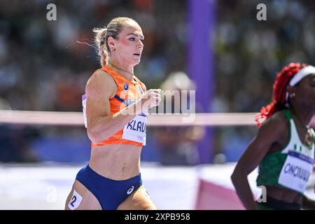 Paris, Frankreich. August 2024. PARIS, FRANKREICH - 5. AUGUST: Lieke Klaver aus den Niederlanden tritt 400 am 10. Tag der Leichtathletik-Olympischen Spiele Paris 2024 im Stade de France am 5. August 2024 in Paris an. (Foto von Andy Astfalck/BSR Agency) Credit: BSR Agency/Alamy Live News Stockfoto