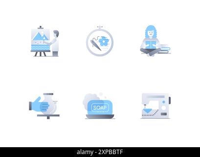 Hobbys und Unterhaltung – flache Design-Symbole Stock Vektor