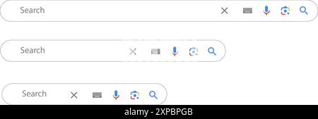 Suchleiste Webseite Internetbrowser Schaltfläche, Suchfeld Vorlage isoliert für UI UX Design und Website Stock Vektor
