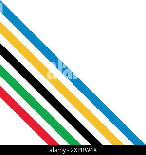 Olympische Spiele gerade Linien isoliert auf transparenter, isoliert auf weißer Zeichenfläche. Stock Vektor