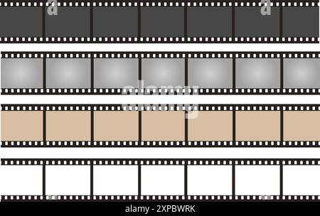 Vektorpackung mit analogen fotografischen Filmen mit Barcodes Stock Vektor