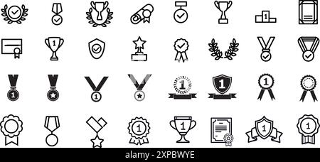 Symbolsatz für die Auszeichnung. Vektorabbildung Stock Vektor