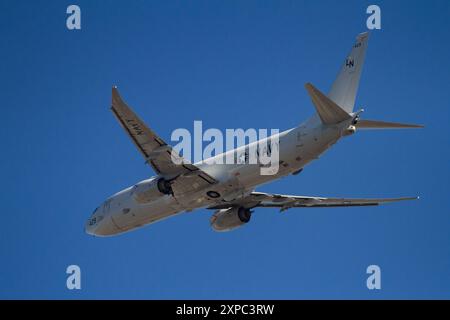 Yamato, Kanagawa, Japan. November 2022. Eine US Navy Boeing P8A Poseidon, ein Mehrzweck-Seeflugzeug, das in der Nähe des Luftwaffenstützpunktes NAF Atsugi fliegt. (Credit Image: © Damon Coulter/SOPA Images via ZUMA Press Wire) NUR REDAKTIONELLE VERWENDUNG! Nicht für kommerzielle ZWECKE! Stockfoto