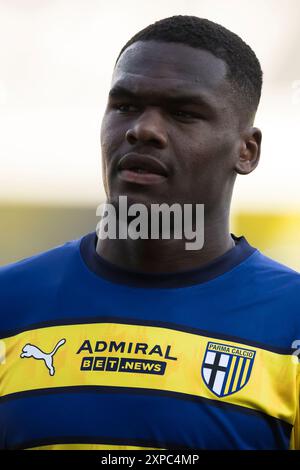 Parma, Italien. 4. August 2024. Ange-Yoan Bonny aus Parma Calcio sieht vor dem Freundschaftsspiel zwischen Parma Calcio und Atalanta BC vor. Parma Calcio gewann 4-1 gegen Atalanta BC. Quelle: Nicolò Campo/Alamy Live News Stockfoto