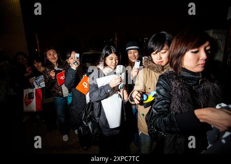 Asiatische Popfans bei Mika-Konzerten. Stockfoto