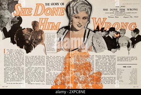 MAE WEST CARY GRANT und OWEN MOORE in SHE DOT HIM WRONG 1933 Regisseur LOWELL SHERMAN Autor Mae West Drehbuch Harvey F. Thew und John Bright Kostümdesign Edith Head Paramount Pictures Stockfoto