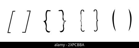 Klammern zitieren Rahmenskizze, Klammern Rahmen Text in Klammern. Zeichensetzung, Doodle-Dekoration. Vektorabbildung Stock Vektor