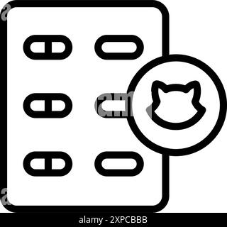 Katze, Vitamine, Pillen Icon. Einfache Linie, Konturvektorelemente von Veterinärsymbolen für ui und ux, Website oder mobile Anwendung Stock Vektor