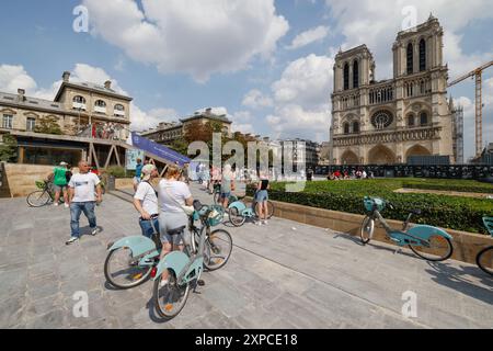 KATHEDRALE NOTRE DAME DE PARIS PARIS Stockfoto