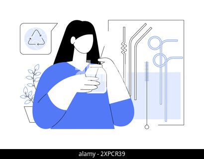 Zero-Waste-Verbrauch isolierte Cartoon-Vektor-Illustrationen. Stock Vektor