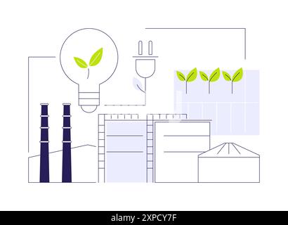 Abstrakte Konzeptvektorillustration für Biomassekraftwerke. Stock Vektor