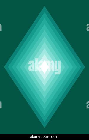 Abbildung: Abstrakter 3D-rautenförmiger Hintergrund mit Farbverlauf Teal Blue Stockfoto
