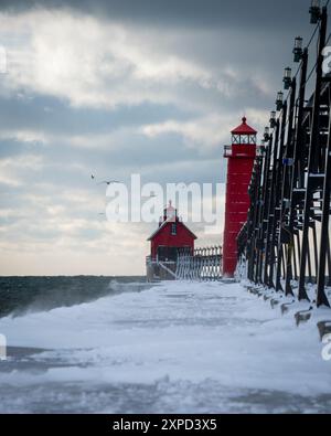 Grand Haven Lighthouse in Michigan Stockfoto