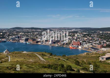 Die Skyline der Innenstadt von St. John's, Neufundland, Kanada Stockfoto