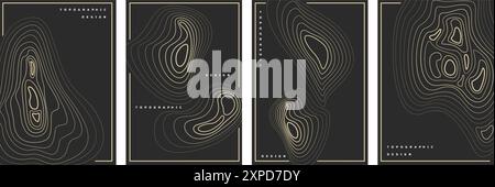 Kartensatz für topografische Karten Stock Vektor