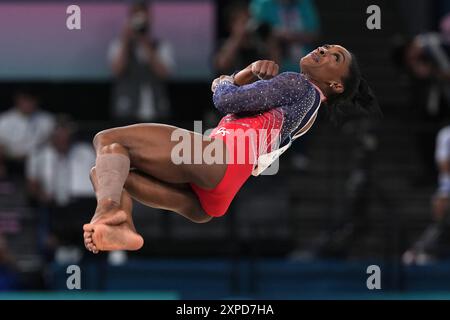 Parigi, Frankreich. August 2024. Während der künstlerischen Gymnastik der Frauen bei den Olympischen Spielen 2024, Montag, 5. August 2024, in Paris, Frankreich. (Foto: Gian Mattia D'Alberto/LaPresse) Credit: LaPresse/Alamy Live News Stockfoto