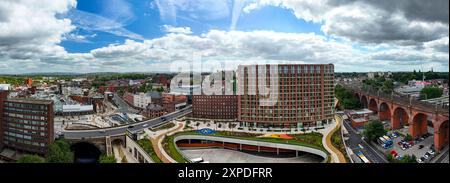 Luftaufnahme des Stockport Interchange in Stockport - Greater Manchester Stockfoto
