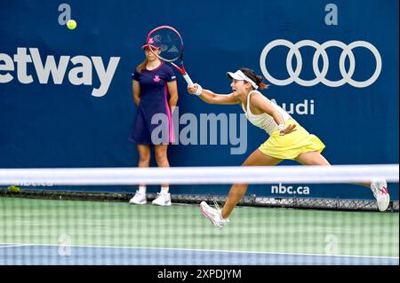 Toronto, Kanada. August 2024. Der chinesische Tennisspieler Yafan Wang beim Qualifikationsspiel der WTA 1000 Toronto National Bank Open. Christopher Child/EXimages Credit: EXImages/Alamy Live News Stockfoto