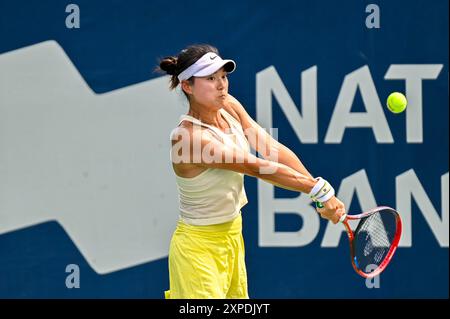 Toronto, Kanada. August 2024. Der chinesische Tennisspieler Yafan Wang beim Qualifikationsspiel der WTA 1000 Toronto National Bank Open. Christopher Child/EXimages Credit: EXImages/Alamy Live News Stockfoto