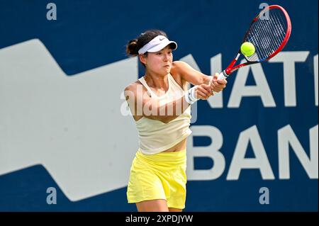 Toronto, Kanada. August 2024. Der chinesische Tennisspieler Yafan Wang beim Qualifikationsspiel der WTA 1000 Toronto National Bank Open. Christopher Child/EXimages Credit: EXImages/Alamy Live News Stockfoto