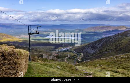 Wunderschöner Blick vom Weg zum Cairngorm Berg mit Blick auf Loch Morlich Stockfoto