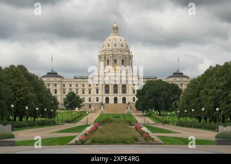 Außenansicht des Minnesota State Capitol Gebäudes am 75 Rev Dr. Martin Luther King Jr Boulevard in St. Paul, Minnesota Stockfoto