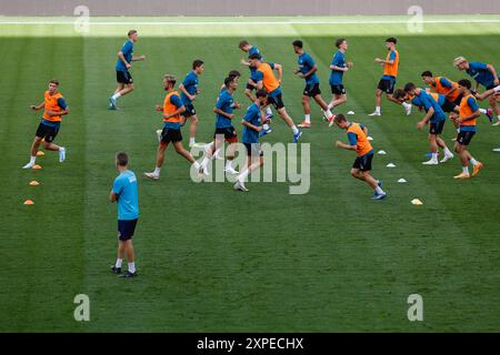 Salzburg, Österreich. August 2024. SALZBURG, ÖSTERREICH - 5. AUGUST: Trainingsübersicht beim Training FC Twente in der Red Bull Arena am 5. August 2024 in Salzburg, Österreich. (Foto von Raymond Smit/Orange Pictures) Credit: Orange Pics BV/Alamy Live News Stockfoto