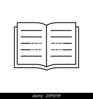 Symbol „Buch öffnen“. Einfache Linienzeichnung. Bildungsthema. Vektorabbildung. Stock Vektor