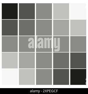 Grauverlaufspalette. Grauschattierungen. Farbfeldvektor. Monochromes Design. Stock Vektor