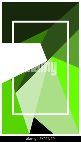 Vertikaler grüner polygonaler Hintergrund mit leerem Platz für Banner, Poster, Hintergrundbilder, Werbung, Geschäftspräsentation oder Produktverpackung Stock Vektor