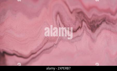 Glänzende Welle. Magische Glitzer Flow-Farbe. Defokussierte rosa Farbpartikel Textur Tintenmischung Emulsion funkelnde Flüssigkeit glühender Kunsthintergrund. Stockfoto