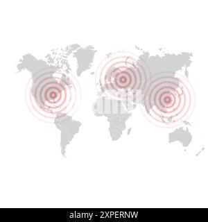 Weltkarte globale Konflikte Stock Vektor