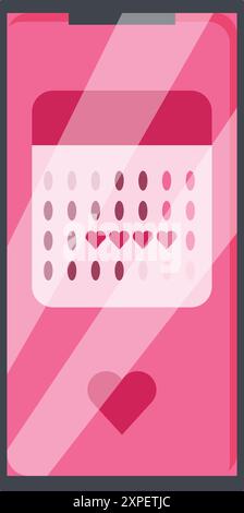 Menstruationszyklus-Tracker, Kalender-App zur Überprüfung von Periode und fruchtbaren Tagen Stock Vektor
