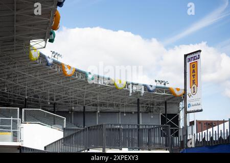 Puyallup, Washington, Vereinigte Staaten - 13. September 2021: Ein Blick auf die Tribünen auf der Washington State Fair. Stockfoto