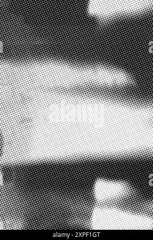 Halbtoneffekt, abstrakte Formen von Dotwork, schwarze Struktur, grunge White Stipple Sand-Effekt, Farbverlauf von Punkten. Überlagerungseffekt Stockfoto