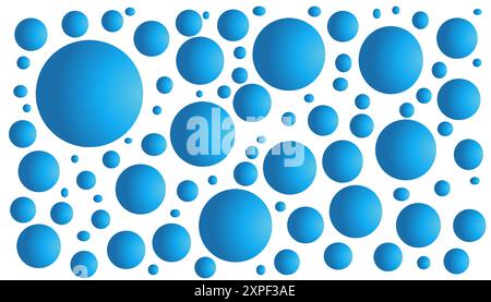 Weißer abstrakter Hintergrund mit blauen Kugeln. Perfekt für Hintergrundbilder, Poster, Website-Hintergründe und vieles mehr Stock Vektor