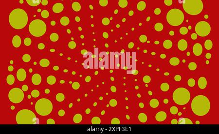 Roter Illustrationshintergrund mit gelben Kreiskugeln. Perfekt für Website-Hintergrund, Poster, Banner, Buchumschläge Stock Vektor