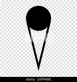 Symbol für PIN-Karte für Position. Flaches Design. Vektorzeichen auf transparentem Hintergrund. Stock Vektor