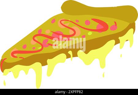 Illustration eines Pizzastücks. Perfekt für Ikonen, Logos, Fotoelemente, Poster, Banner, Aufkleber Stock Vektor
