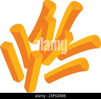 Herunterfallende Pommes Frites erzeugen eine leckere, ikonische Illustration Stock Vektor