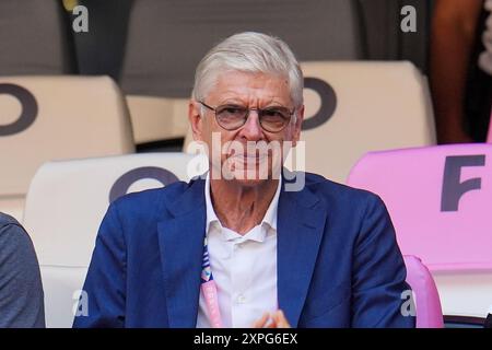 Marseille, Frankreich. August 2024. Arsene Wenger, Fußball, Halbfinale der Männer zwischen Morroco und Spanien während der Olympischen Spiele 2024 in Paris am 5. August 2024 im Velodrome-Stadion in Marseille, Frankreich - Foto Norbert Scanella/Panorama/DPPI Media Credit: DPPI Media/Alamy Live News Stockfoto