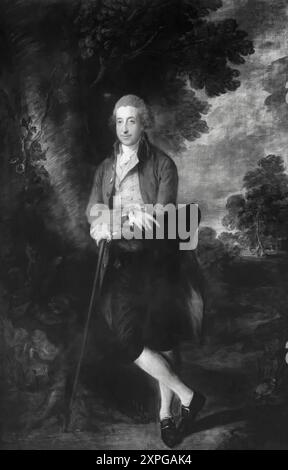 Eine Darstellung von Thomas Gainsborough (1727–1788) von Arthur Chichester, 1. Marquess of Donegall (1739–1799), einem englischen Adligen und Politiker in Irland. Nachdem er 1765 seinen Sitz im irischen House of Lords eingenommen hatte, war Donegall von 1768 bis 1774 in Westminster Parlamentsabgeordneter für Malmesbury, während dessen er nie im Repräsentantenhaus gesprochen hatte und 1774 nicht zur Wiederwahl kandidierte. Stockfoto