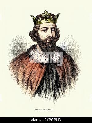Alfred der große, König der Angelsachsen König der Westsachsen von 871 bis 886 und König der Angelsachsen von 886 bis zu seinem Tod 899 Stockfoto